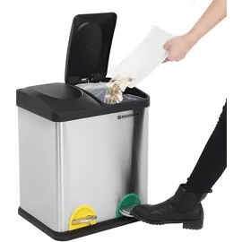 Songmics Mülleimer 30 l Silber/Schwarz