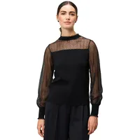 Zero Pullover mit transparenten Ärmeln 36, Black Beauty |