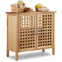 Relaxdays Waschbeckenunterschrank Walnuss Hellbraun,Silber