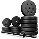 Langhantel Set 46 kg Hantelset mit Langhantelstange 150 cm TREX SPORT