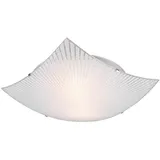 meineWunschleuchte Flache Deckenleuchte 3 E27 eckig Glas weiß 40 x 40 cm