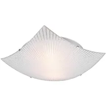 meineWunschleuchte Flache Deckenleuchte 3 E27 eckig Glas weiß 40 x 40 cm