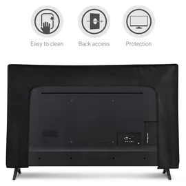 kwmobile 40" TV Abdeckung Indoor - Fernseher Hülle Bildschirmschutz Abdeckung - TV Bildschirm Staubschutzhülle - Fernsehabdeckung - Weiß Schwarz