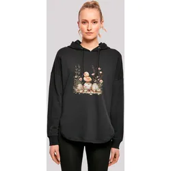 Kapuzenpullover F4NT4STIC "Ostern Küken Ei Blumen", Damen, Gr. S, schwarz, Obermaterial: 100% Baumwolle, casual, oversize, Langarm, Pullover, Premium Qualität