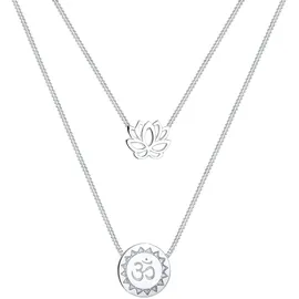 Elli Lotusblume Om Symbol Yoga Mantra Layer 925 Silber