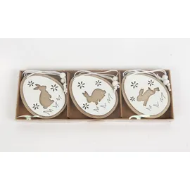 Trendline Aufhänger Holz Ostern im 3er Set 7 x 2 x beige