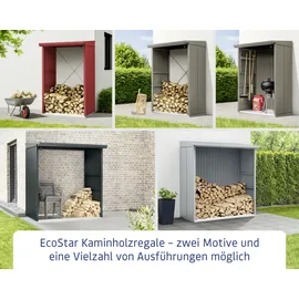 EcoStar Kaminholzregal Trend-V Typ 1 graualuminium
