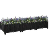 vidaXL Hochbeet 120 x 40 x 23 cm Schwarz