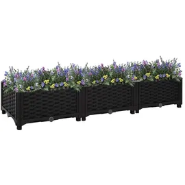vidaXL Hochbeet 120 x 40 x 23 cm Schwarz