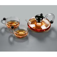 NNYCC Teekanne aus Glas modernes minimalistisches Teekannen Set mit Tassen 3 elegante Stile für Gasherde elektrische Keramikherde offene Flammen Hochzeitsgeschenk zur Einweihungsfeier,3 piece set