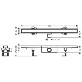 Hansgrohe RainDrain Compact Duschrinne 800 mm befliesbar edelstahl gebürstet