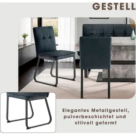 byLIVING Esszimmerstuhl Talea Cord grau 2er Set