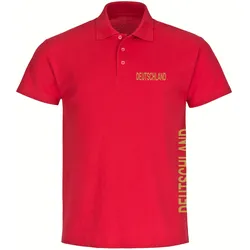 multifanshop Poloshirt - Deutschland - Brust & Seite Gold - Druck gold metallic - Polo