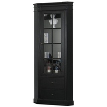 VCM ebuy24 Amaretta Eckschrank Schwarz antik patiniert,