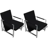 vidaXL Sessel 2 Stk. Kunstleder 53 x 73 x 53 cm Schwarz mit Liegeposition