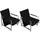 vidaXL Sessel 2 Stk. Kunstleder 53 x 73 x 53 cm Schwarz mit Liegeposition