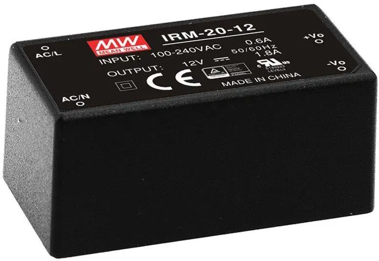 Meanwell MEAN WELL IRM-20-15, 20 W, 85 - 264 V, ITE EN/UL/IEC 60950, Schwarz, 27