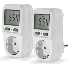 EAXUS 2x Energiekostenmessgerät Steckdose Strommesser mit Display Verbrauchsmessgerät,