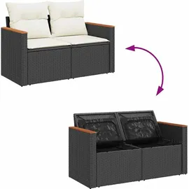 vidaXL Garten-Lounge-Set 9-tlg. schwarz