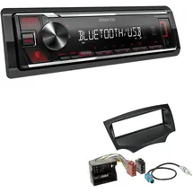 EHO Kenwood KMM-BT209 1-DIN Autoradio Media Receiver Bluetooth USB AUX mit Einbauset passend für Ford KA ab 2008 schwarz