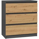Topeshop M3 ANTRACYT/ARTISAN Kommode,