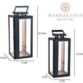 Marrakesch Orient & Mediterran Interior LED Laterne 38 cm/30 cm schwarz