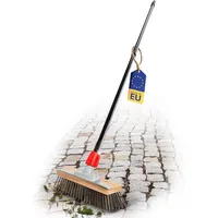 Novaliv Robuster Drahtbesen mit Stiel - Stahlbesen mit Teleskopstiel, Effiziente Moosentfernung, Drahtbürste, für Pflastersteine & Garten, Stahldr