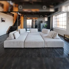 KAWOLA Modulsofa WIOLO SOFT 6 Module 6 Rückenkissen Cord hellgrau