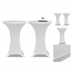 vidaXL Tischdecke 2 x Tischhusse Stehtisch Stretchhusse Ø60 cm weißParty Hochzeit Feierl weiß