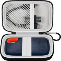 Tasche für SanDisk Extreme Portable SSD Portable SSD 480GB 500GB 1TB 2TB 4TB 8TB, Externe Festplatte Hart Tragen Etui Case (Nur Aufbewahrungskiste) (Schwarz)