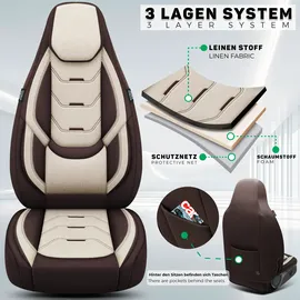 BREMER SITZBEZÜGE Wohnmobil Schonbezüge für Fiat Ducato / Weitere, H10, braun-beige