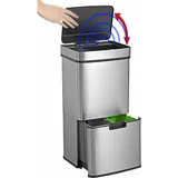 Infactory Design-Mülltrenn-System 75 l Edelstahl