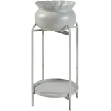 [en.casa] Blumenständer Altena 60 x 27 x 27 cm Hellgrau