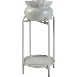 [en.casa] Blumenständer Altena 60 x 27 x 27 cm Hellgrau