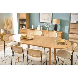 miliboo Ovaler Ausziehtisch 150-200 x 76 x 90 cm Eiche