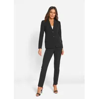 bonprix Hosenanzug, schwarz, Gr.46, Klassischer Hosenanzug bestehend aus komfortabler Anzugshose und geschmackvollem Blazer