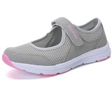 Orthopädische Wanderschuhe für Damen, leichte Freizeitschuhe, Netz-Sportschuhe, Slip-On-Wanderschuhe, lässig, Netzstoff, bequeme Arbeitsschuhe, Damen-Turnschuhe, weite Passform, grau, 39 EU - 39 EU
