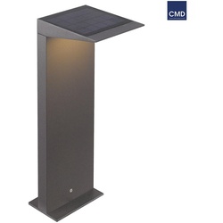 CMD Creative Metalldesign LED Solar-Stehleuchte SOLAR 9021 mit Bewegungsmelder + Nachtlicht, IP54, 2.2W 3000K Edelstahl / Makrolon-Diffusor, anthrazit CMD-9021