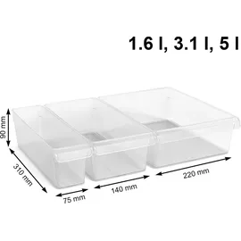 Rotho Kühlschrank Organizer 31,0 x 22,0 x 12,0 cm 3-tlg. Transparent