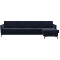 FLEXLUX Ecksofa »Fiore, L-Form, bequem und komfortabel durch hochwertigem Sitzaufbau«, schmale Armlehnen, Kaltschaum, Füße Alu+ Eiche blau