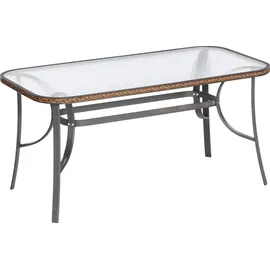 Merxx Roma Set 7-tlg. Tisch 150 x 80 cm inkl. Stapelsessel graphit/schoko