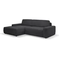 WERK2 Ecksofa »Bully L-Form«, Curvy Trend Ecksofa mit Schlaffunktion in weichem Cord, grau