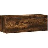 vidaXL Wandschrank, Hängeschrank mit viel Stauraum, Wandmontage Badschrank Medizinschrank, Aufbewahrungsschrank für Wohnzimmer, Räuchereiche Holzwerkstoff