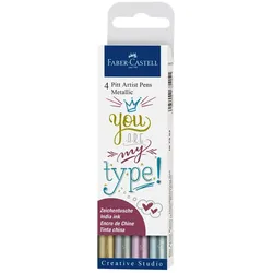 FABER-CASTELL PITT Artist Pen - Filzstift - permanent - für dunkles Papier - met