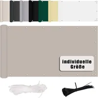 MENGH Balkon Sichtschutz 120x900cm, Balkon Sichtschutz, Windschutz Sonnenschutz, mit Ösen Nylon Kabelbinder und Kordel für Gartenzaun Balkonzaun Taupe