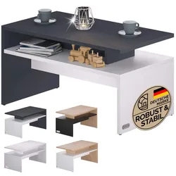 Couchtisch Sacramento Weiß/Anthrazit 95x55x50cm
