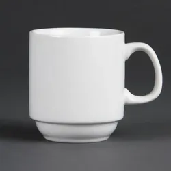 Gastronoble Olympia Whiteware stapelbare Kaffeebecher - 28,4cl - 24 Tassen - Becher