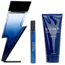 Carolina Herrera Bad Boy Cobalt Eau de Parfum 100 ml + SHower Gel 100 ml + Eau de Parfum 10 ml Geschenkset 2