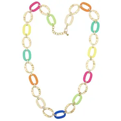 Lange Kette "Summer Vibes", Damen, Gr. one size, Metall, bunt (multi), COLLEZIONE ALESSANDRO, Basic, Halsketten, bunte Gliederkette