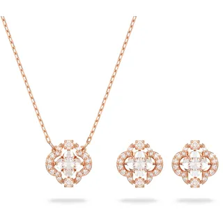 Swarovski Una Set, Glücksklee, rosa Roségold-Legierungsschicht